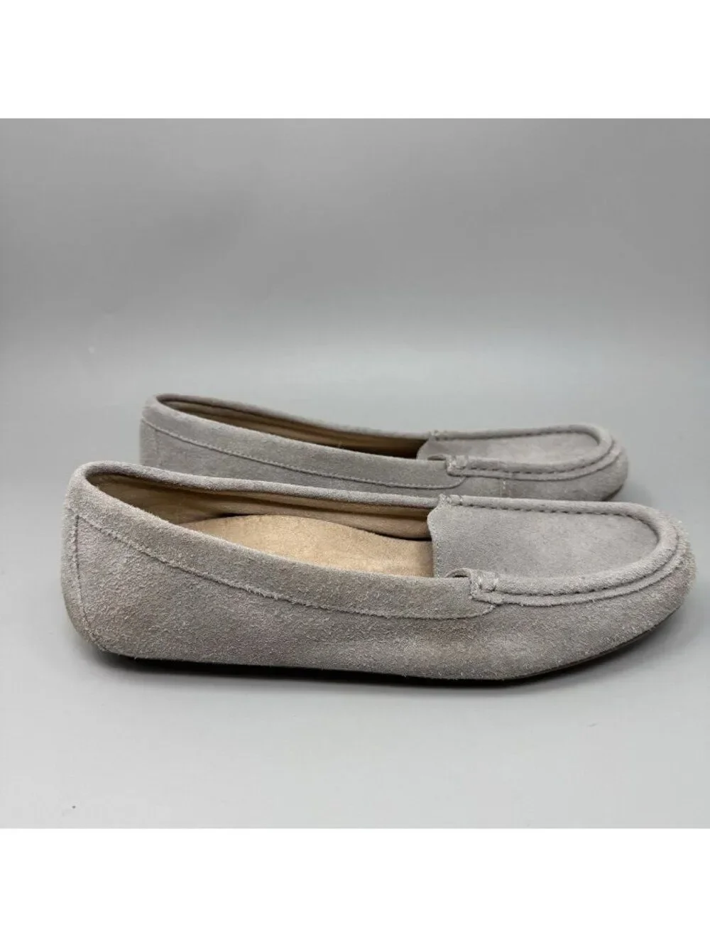Vionic Women’s Debbie Gray Suede Moccasin Loafer Flats Shoe 8.5